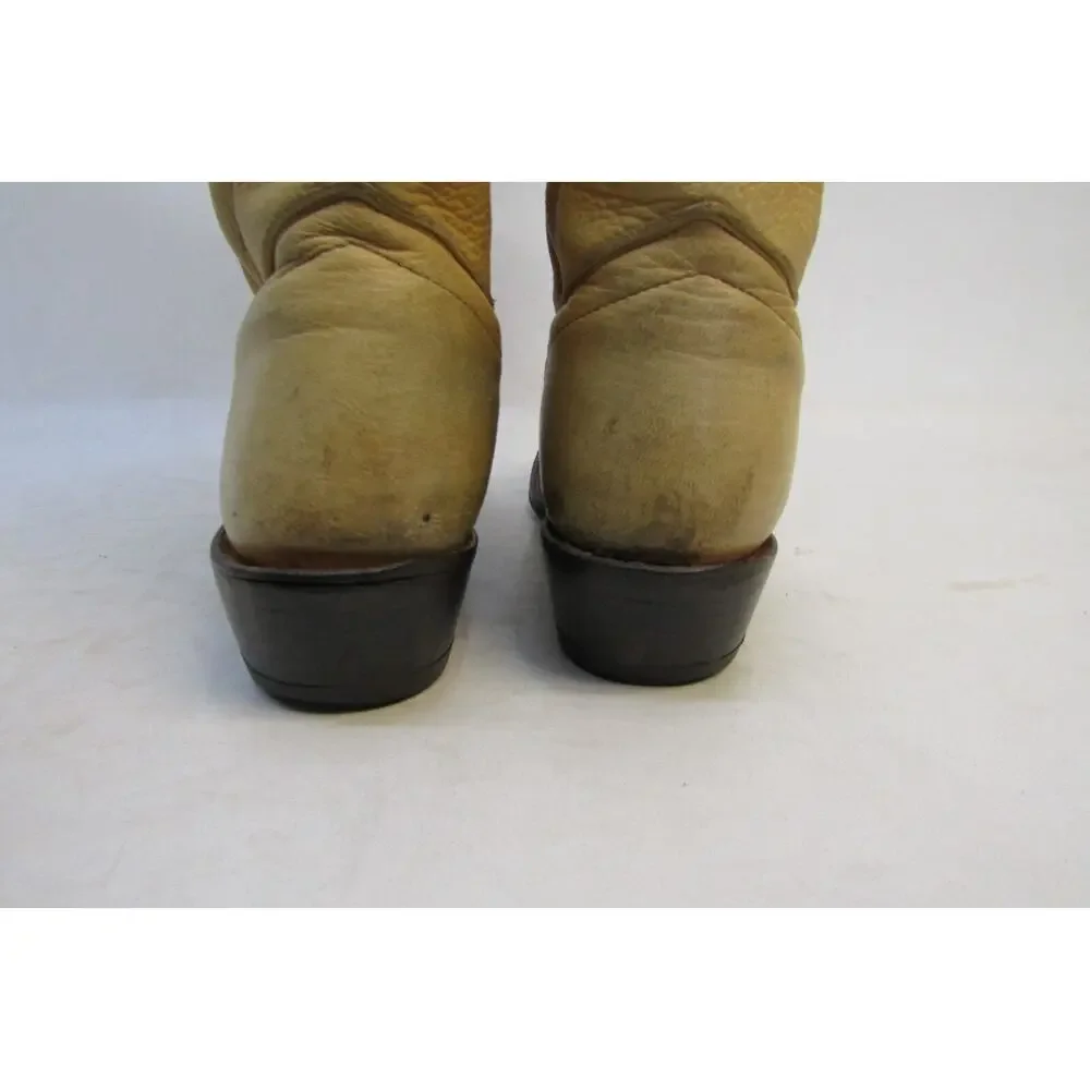 USA Olathe Mens Size 8 D Tan Leather Cowboy Western Boots
